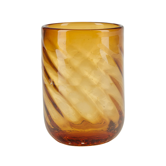Bahne Interior - Twist Drinking Glass - Amber