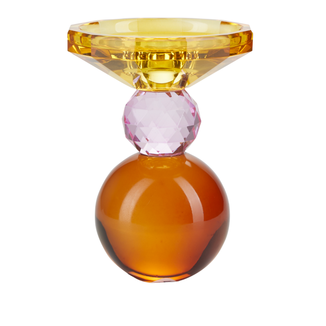 Miss Etoile - Crystal Candle Holder - Yellow, Rose, Amber