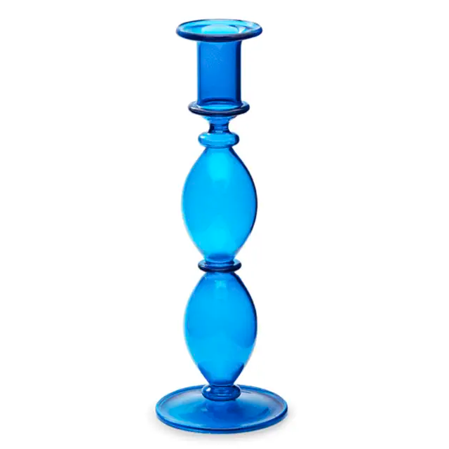 Anna+Nina - Harbor Glass Candle Holder - Blue