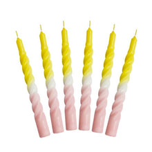 Indlæs billede til gallerivisning Candles With A Twist - Multi Colored - 21 CM - Yellow &amp; Pink
