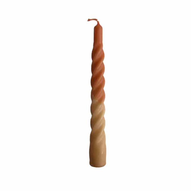 Candles With A Twist - Multi Colored - 21 CM - Orange & Brown