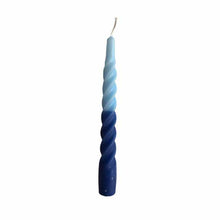 Indlæs billede til gallerivisning Candles With A Twist - Multi Colored - 21 CM - Light &amp; Dark Blue
