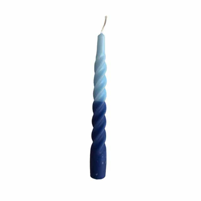Candles With A Twist - Multi Colored - 21 CM - Light & Dark Blue