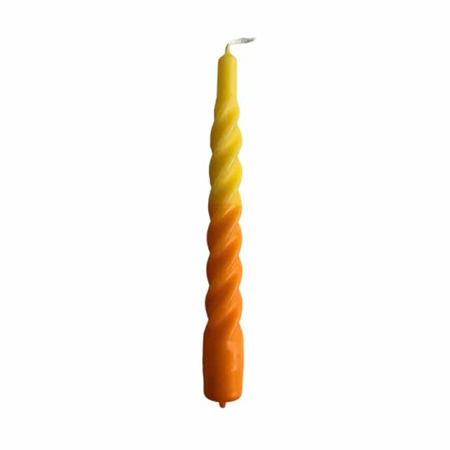 Candles With A Twist - Multi Colored - 21 CM - Yellow & Orange