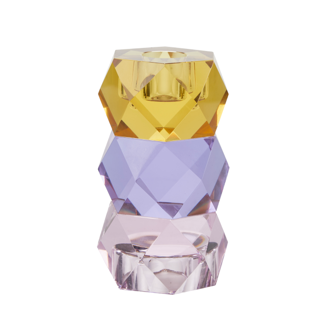 Miss Etoile - Crystal Candle Holder - Yellow, Purple, Rose