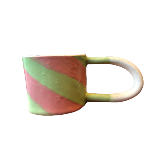 TheClayPlay - Lollipop Mug - Light Pink / Green