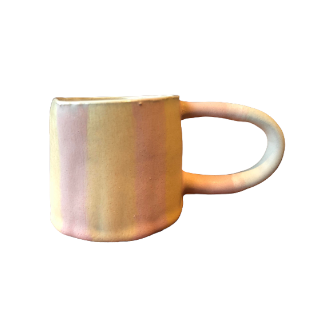 TheClayPlay - Stripe Mug - Light pink / Yellow